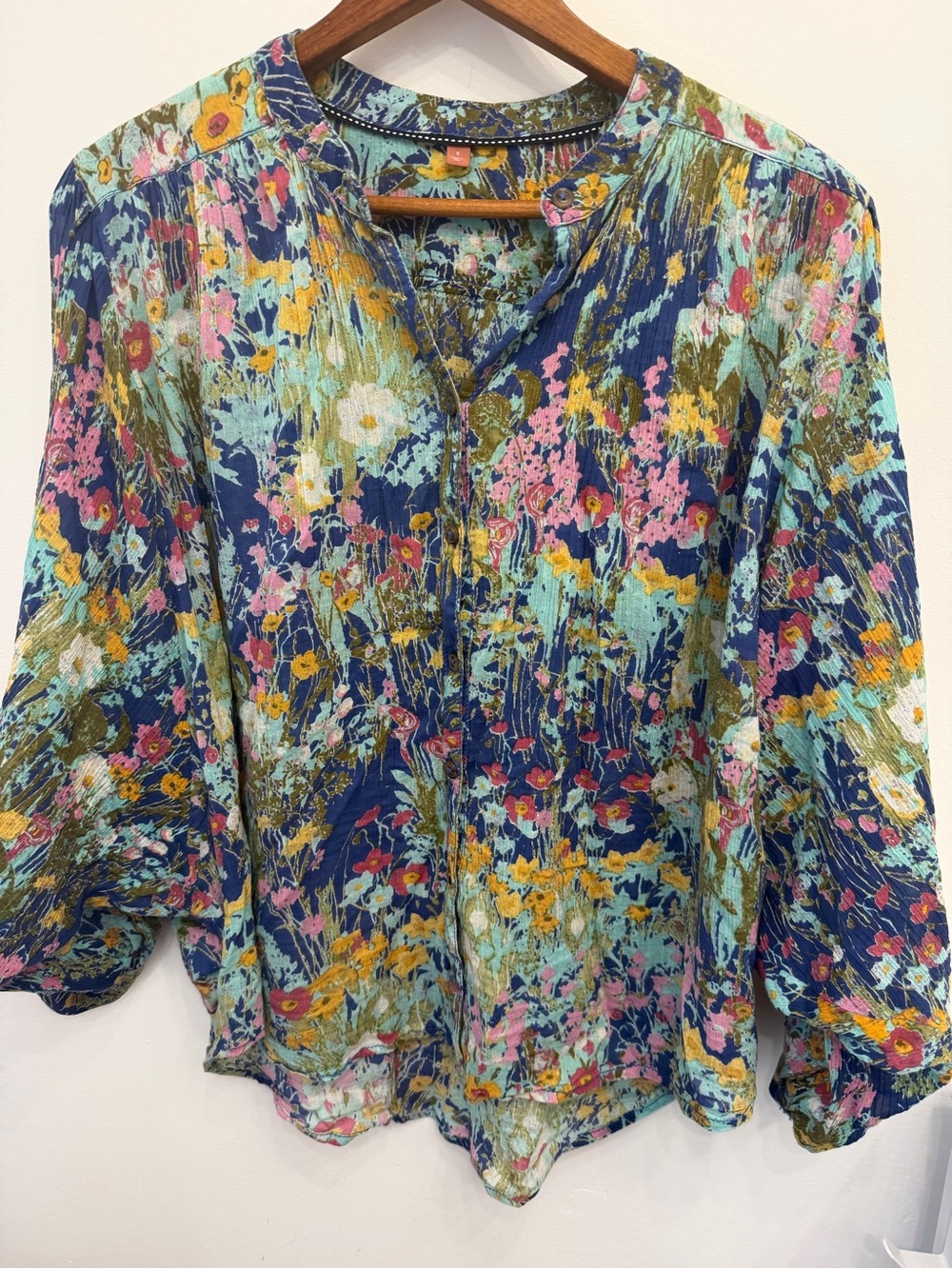 Anthropologie Pilcro Sidney Batwing Blouse Floral 100% Cotton